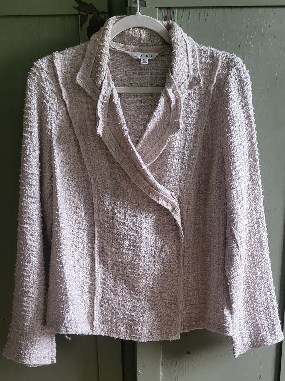 Cabi Estate Chenille Knit Blazer Jacket Oatmeal Beige - Women's Medium